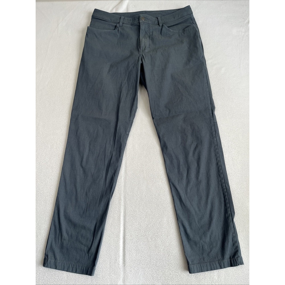 Lululemon Commission Pants Mens 33x31 Slim Fit Blue Chino Technical M5670S